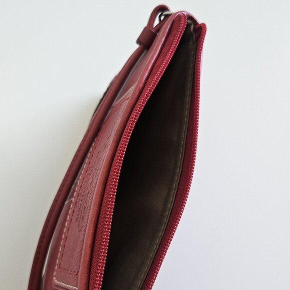 COACH Zip Wristlet Wallet - RED Leather - Picture 2 of 5